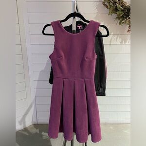 MODCLOTH Jessy B Burgundy Faux Suede Mini Dress